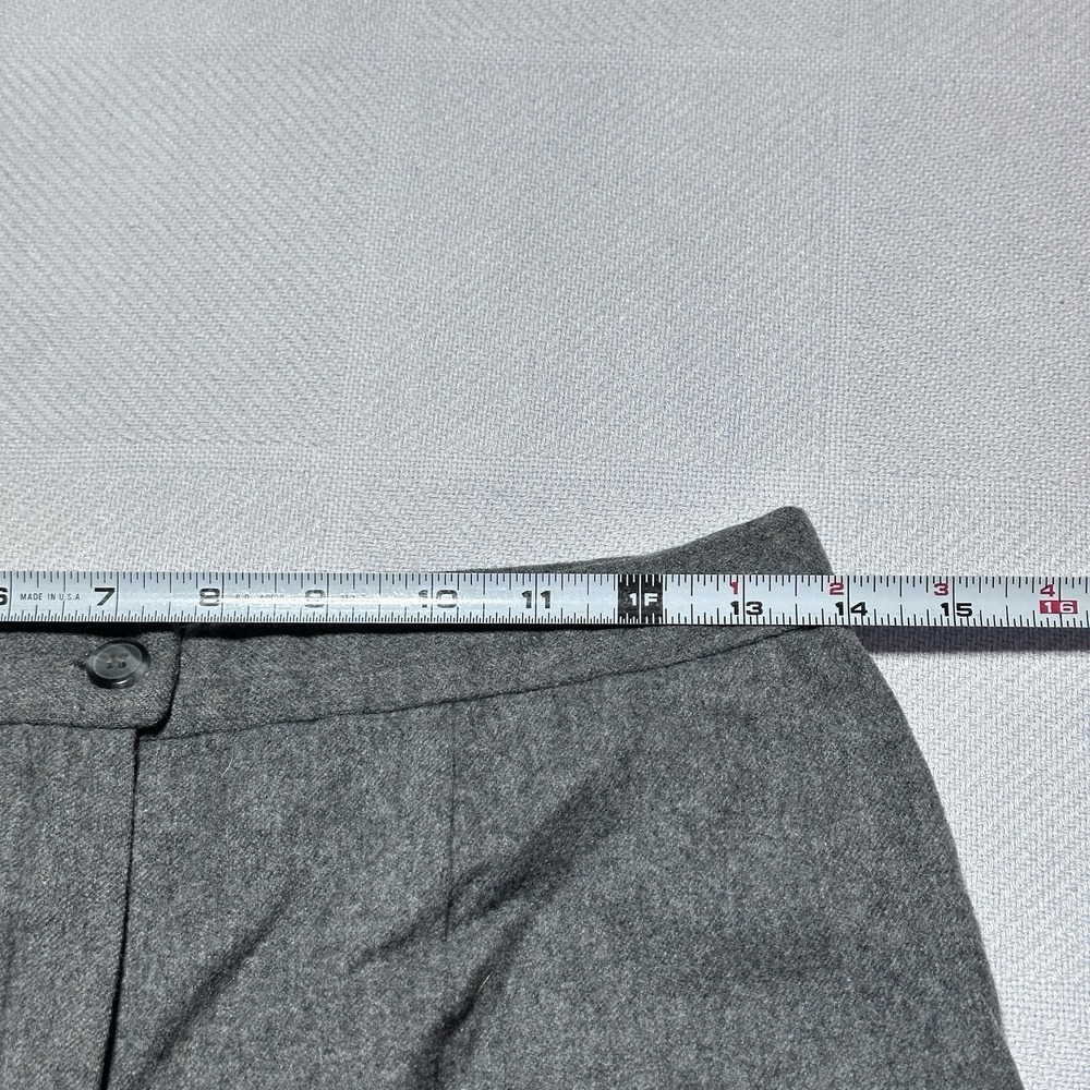 Vintage Pendleton Virgin Wool Flannel Pants Womens 10 Gray Lined Straight Leg - Picture 8 of 13